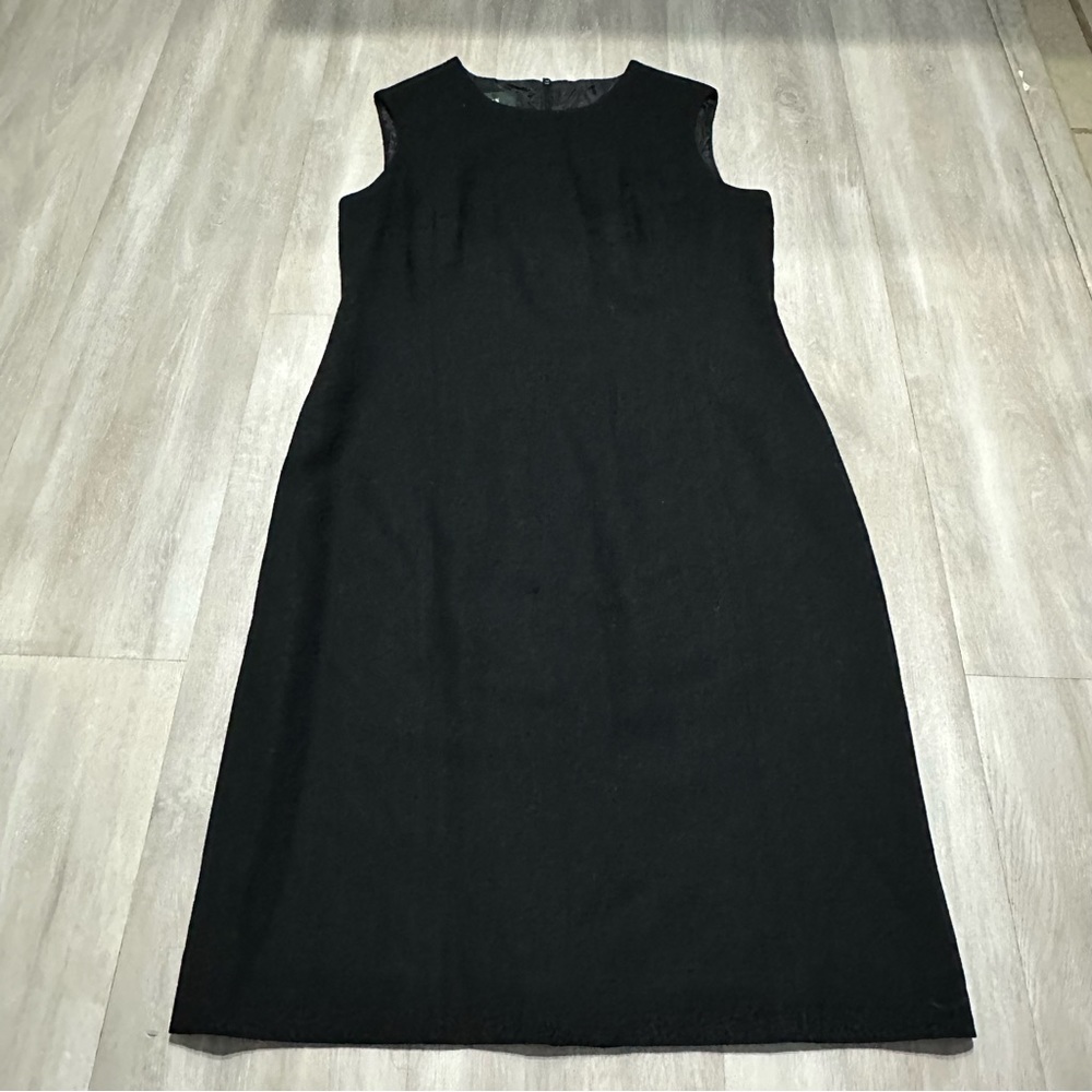 Ralph Lauren Black %100 Wool Sheath Lined Dress Sz 6